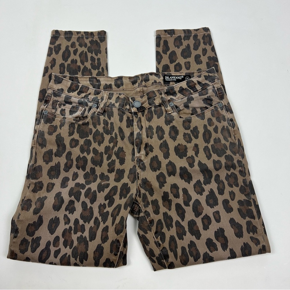 Blank NYC Reade Crop Skinny Jeans Leopard Print Size 29